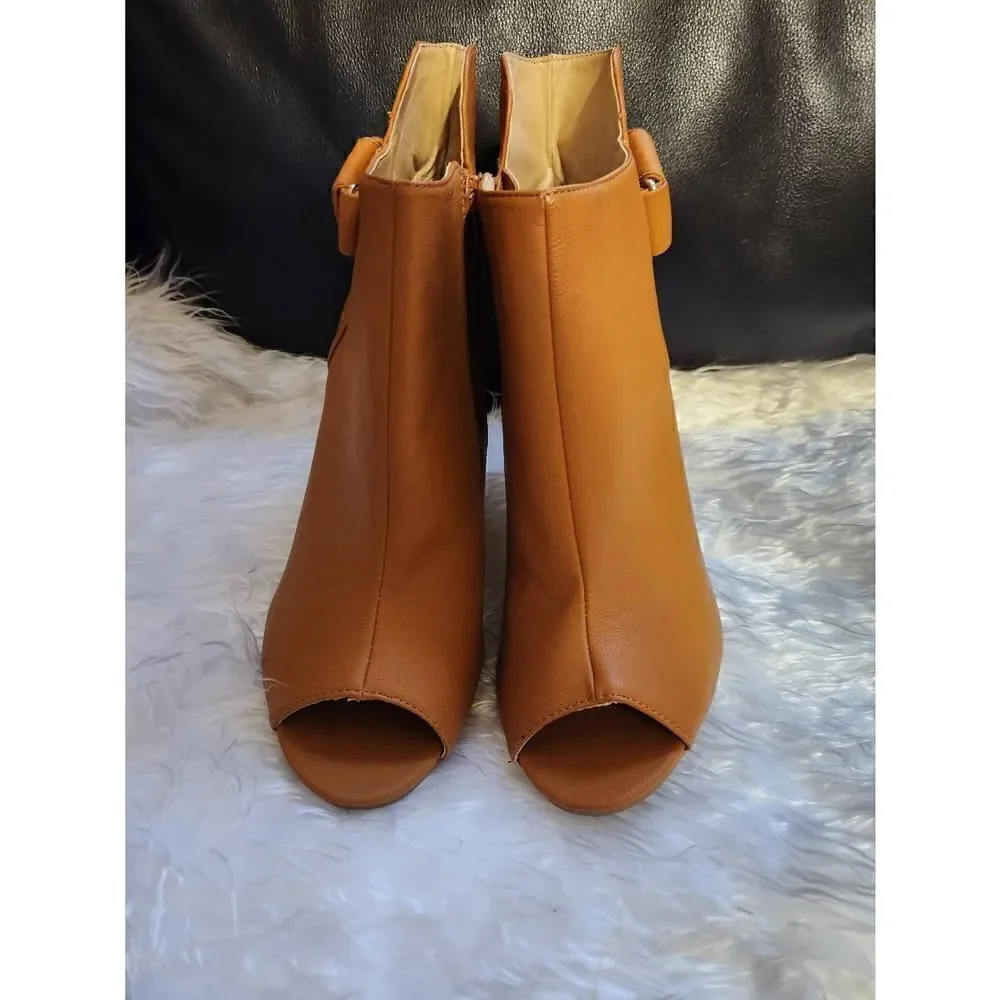 NWOT Rue21 XL 10 Brown open toe ankle bootie with 4